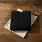 After Dark Essential Crewneck Classic Black Layered Knit Pullover
