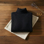 Midnight Warmth Turtleneck Chunky Ribbed Black Pullover