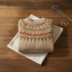 Autumn Harvest Fair Isle Mock Neck Wool Pullover