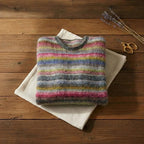 Sunset Stripe Mohair Blend Crew Neck Pullover