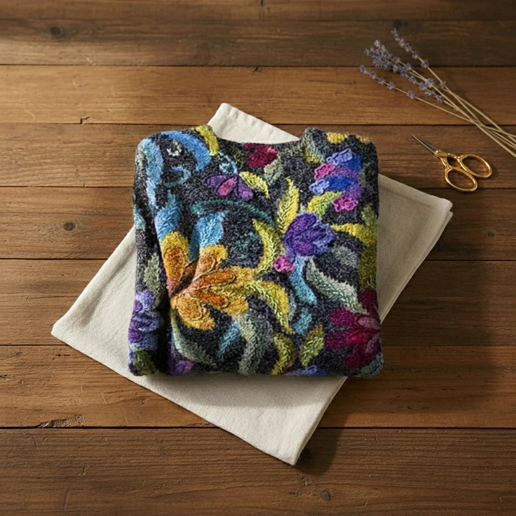 Botanical Garden All Over Floral Jacquard Knit Pullover
