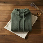 Pine Drawstring Hoodie Forest Green Knit Hooded Sweater