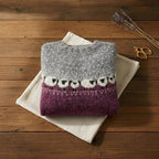 Plum Meadow Sheep Intarsia Colorblock Knit Sweater