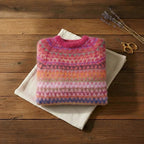Berry Bloom Multicolor Fair Isle Mohair Crew Neck Sweater