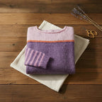 Violet & Rose Stripe Sleeve Colorblock Boat Neck Knit Sweater