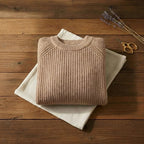 Sandstone Everyday Crewneck Camel Ribbed Knit Pullover