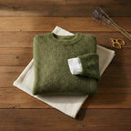 Sage Whisper Crewneck Fluffy Green Mohair Style Pullover