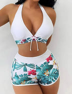 Standard Surfing Tankinis & Bikinis Halter Bikini Top Bathing Suit Tropical Open Back Uv Protection Elastic Sleeveless Swimwear Surfing Diving Swimming Summer