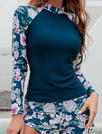 Rash Guard Swimsuit Front Zip Spandex Uv Sun Protection Upf50+ Quick Dry Long Sleeve Swimwear Bathing Suit Surfing Beach Water Sports Summer