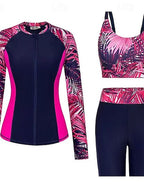 Rash Guard Bathing Suit Swimsuits Tropical Zip Up Ultra Light (ul) Uv Protection Elastic Long Sleeve Swimwear Surfing Snorkeling Spring