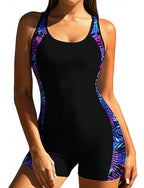 Medium Rash Guard One Piece Surfing Suit Bathing Suit Tropical Printed Color-blocking Zip Up With Built in Bra Removable Pad Uv Sun Protection Upf50+ Ultra Light (ul) Sleeveless Long Sleeve