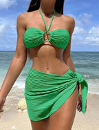 Bikini Sets Bathing Suit Swimsuits Colored Uv Protection Elastic Sleeveless Swimwear Swimsuit Surfing Diving Water Sports Summer