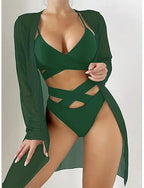 Normal Pajamas Bodies Sets Plain Hot Holiday Home Bed Swimming Nylon Outdoor Stretchy Sleeveless Skirt 3-piece Summer