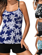 Print Swimsuit Bathing Suit Tankini Ultra Light (ul) Uv Protection Elastic Sleeveless Swimwear Surfing Snorkeling Summer