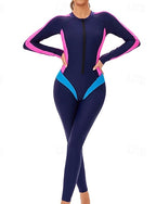 Rash Guard Full Body Swimwear Dive Skin Suit Patchwork Upf50+ Quick Dry High Elasticity Long Sleeve Swimwear Surfing Diving Snorkeling Summer
