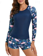 Rash Guard Swimsuit 2 Piece Spandex Uv Sun Protection Upf50+ Quick Dry Long Sleeve Swimwear Swimsuit Surfing Beach Water Sports Summer