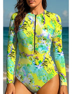 Rash Guard Dive Skin Suit Bathing Suit Swimsuit Set Ocean Zip Up Upf50+ Quick Dry Lightweight Long Sleeve Swim Shirt Surfing Beach Water Sports Summer