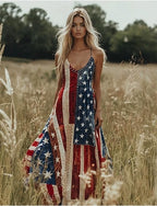 Independence Day Patriotic Swimsuits Tankini 2 Piece Boy Leg Swimsuit Backless Vacation Beach Wear Flag U Neck Sleeveless Bathing Suits