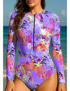 Rash Guard Dive Skin Suit Bathing Suit Swimsuit Set Ocean Zip Up Upf50+ Quick Dry Lightweight Long Sleeve Swim Shirt Surfing Beach Water Sports Summer