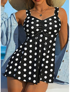 Swimwear Tankini 2 Piece Briefs Swimsuit Tummy Control High Waist Slim Backless Vacation Beach Wear Graphic V Neck Sleeveless Bathing Suits