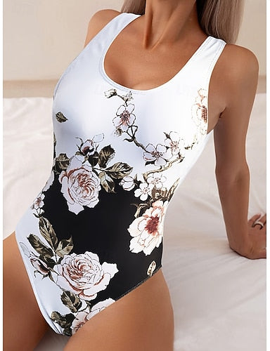 One Piece Swimsuit Slimming Tummy Control Bathing Suits Multicolor Butterfly Print Sleeveless Scoop Neck Stretch Fabric Summer Beachwear Poolside Vibrant S Available in Multiple Sizes