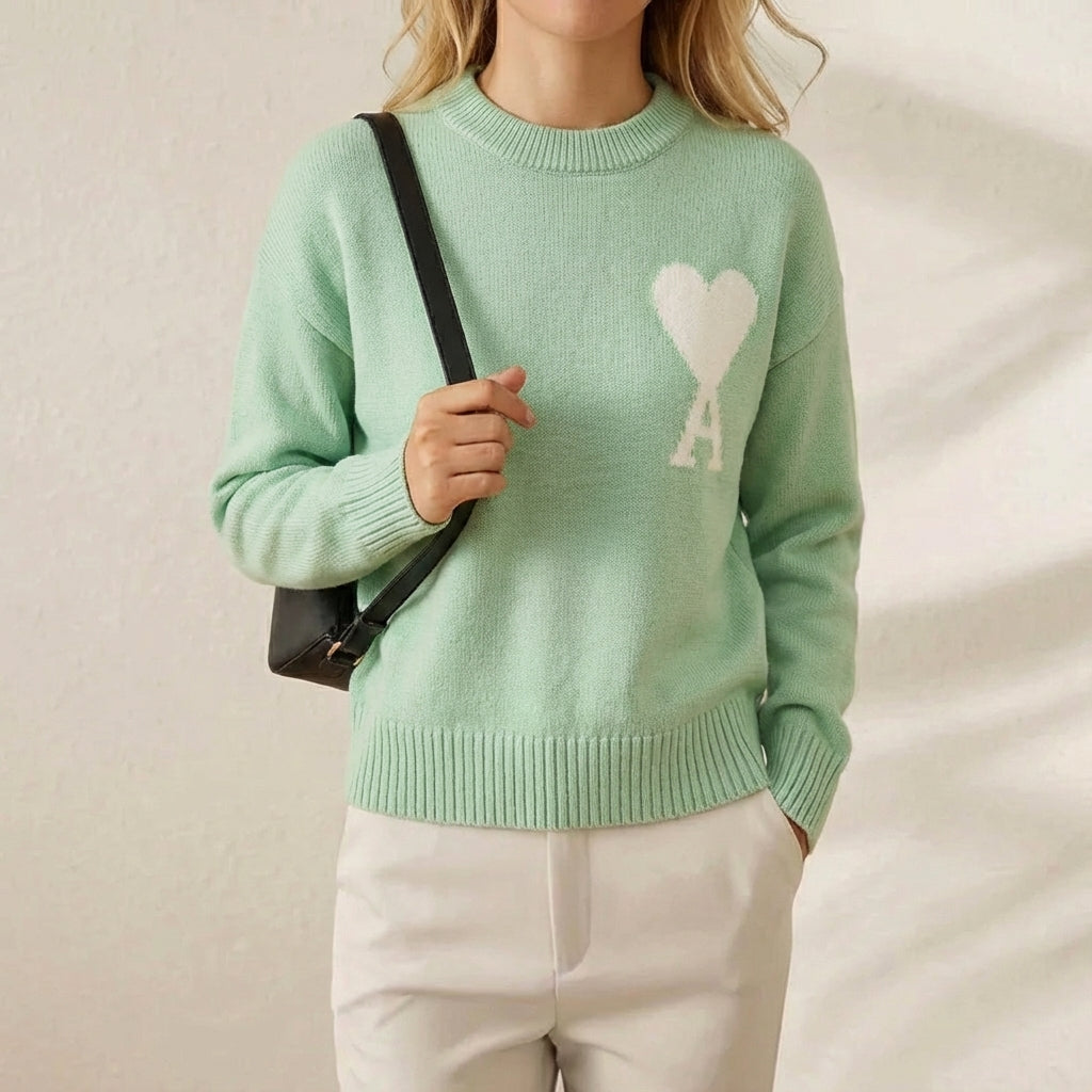 Light green [a36 jacquard round neck cotton yarn style]