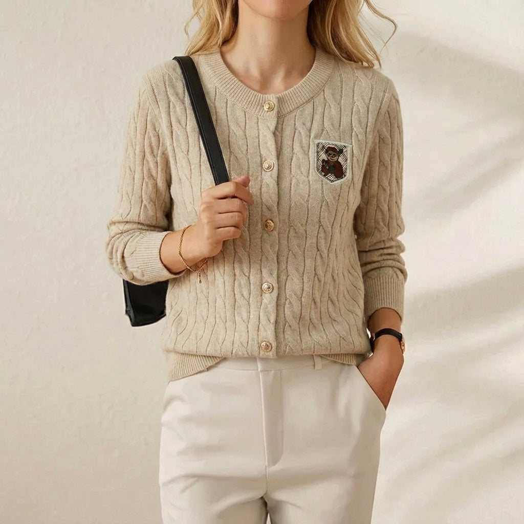 Oatmeal color (four-color sequined sweater cardigan)