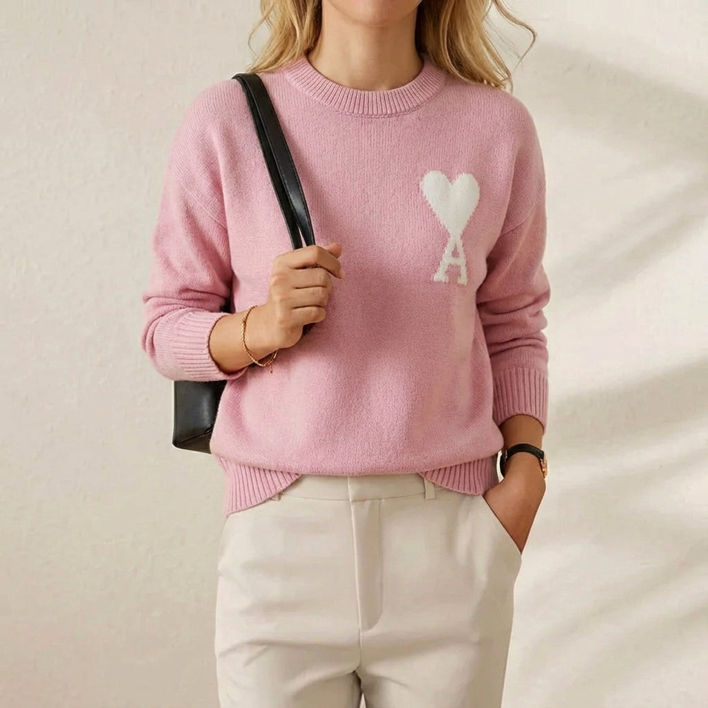 Pink [a36 jacquard round neck cotton yarn style]