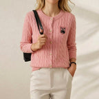 Pink (four-color sequined sweater cardigan)