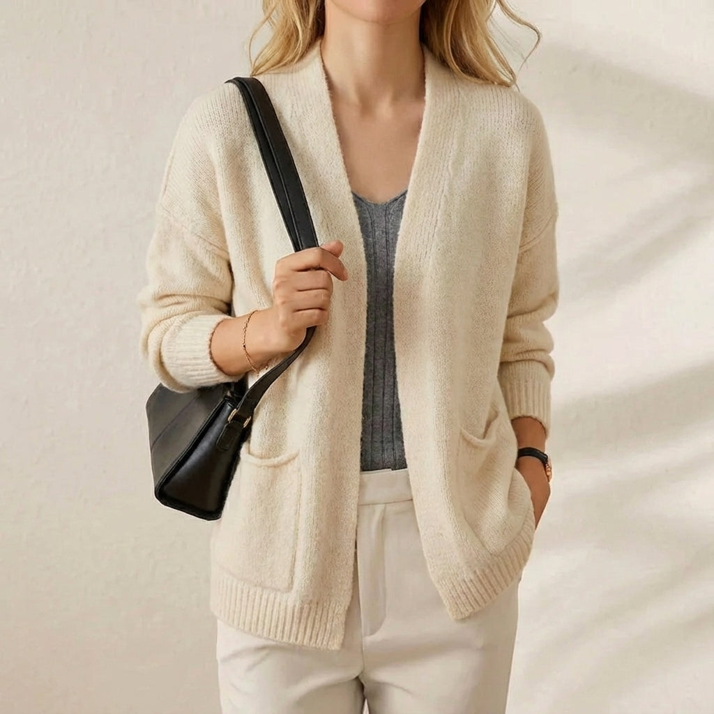Laid-Back Cotton Pocket Open Cardigan – Inari Boutique
