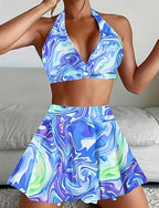 Tankini Two Piece Swimsuit Backless Swimwear Swimwear Black Yellow Breathable Quick Dry Lightweight Sleeveless - Swimming Surfing Beach Summer Spring