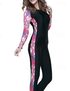 Rash Guard Full Body Swimwear Dive Skin Suit Patchwork Front Zip Hooded Upf50+ Quick Dry High Elasticity Long Sleeve Swimwear Surfing Diving Snorkeling Summer