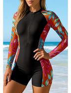 Standard Rash Guard Bathing Suit Athletic Swimwear Zip Up Removable Pad Front Zip Uv Sun Protection Upf50+ Ultra Light (ul) Long Sleeve Swimwear Sun Shirt Surfing Beach Water Sports