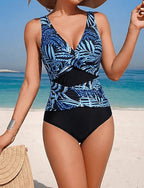 Bathing Suit Swimsuits One Pieces Geometry Brief Leg Quick Dry Elastic Sleeveless Swimwear Swimsuit Surfing Beach Swimming Summer
