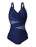 Bathing Suit Swimsuits One Pieces Colored Mesh Uv Protection Elastic Sleeveless Swimwear Swimsuit Surfing Diving Swimming Summer