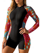 Standard Rash Guard Bathing Suit Athletic Swimwear Zip Up Removable Pad Front Zip Uv Sun Protection Upf50+ Ultra Light (ul) Long Sleeve Swimwear Sun Shirt Surfing Beach Water Sports