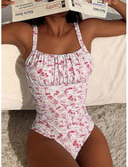 Swimwear Bikini 2 Piece Swimsuit Slim Backless Vacation Beach Wear Scoop Neck Sleeveless Bathing Suits