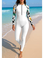 Rash Guard Full Body Swimwear Dive Skin Suit Front Zip Upf50+ Quick Dry High Elasticity Long Sleeve Swimwear Surfing Diving Snorkeling Summer