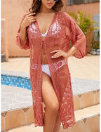 Swimwear Cover Up Swimsuit Lace Vacation Beach Wear Long Sleeve Bathing Suits