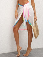 Swimwear Swim Dress Wrap Skirt Swimsuit Uv Protection Vacation Beach Wear Rainbow Sleeveless Bathing Suits
