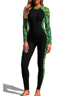 Standard Rash Guard Full Body Rash Guard One Piece Surfing Suit Tropical Zip Up With Built in Bra Front Zip Uv Sun Protection Full Coverage Upf50+ Long Sleeve Full Body Swimwear