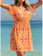 Swimwear One Piece Monokini Swimsuit Tummy Control High Waist Slim Backless Vacation Beach Wear Leopard V Neck Sleeveless Short Sleeves Bathing Suits