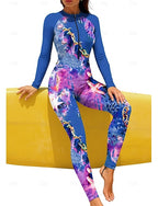 Regular Rash Guard Full Body Rash Guard Bathing Suit Leopard Ocean With Built in Bra Front Zip Uv Sun Protection Full Coverage Upf50+ Long Sleeve Full Body Swimwear Surfing Canoeing Beach