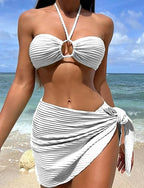 Bikini Sets Bathing Suit Swimsuits Colored Uv Protection Elastic Sleeveless Swimwear Swimsuit Surfing Diving Water Sports Summer