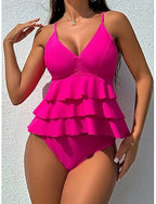 Swimwear Tankini 2 Piece Shorts Swimsuit Tummy Control High Waist Slim Backless Vacation Beach Wear Color Color Block V Neck Sleeveless Bathing Suits