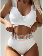 Stretchy Boxer Shorts Swimsuit Stretchy Boxer Shorts High Waist Vacation Beach Wear Color Sleeveless Bathing Suits