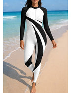 Rash Guard Front Zip Upf50+ Quick Dry Lightweight Long Sleeve Bodysuit Swim Shirt Surfing Beach Water Sports Summer