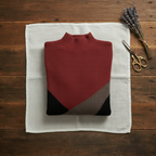 Cashmere Turtleneck Sweater with Color-Block Stripes
