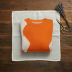 Cashmere Crew Neck Sweater with Color-Block Sleeves