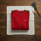 Cashmere Crew Neck Sweater with Contrast Sleeve